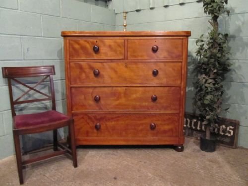Antique Victorian Satinwood & Mahogany Chest of Drawers C1880 W6882/2.4