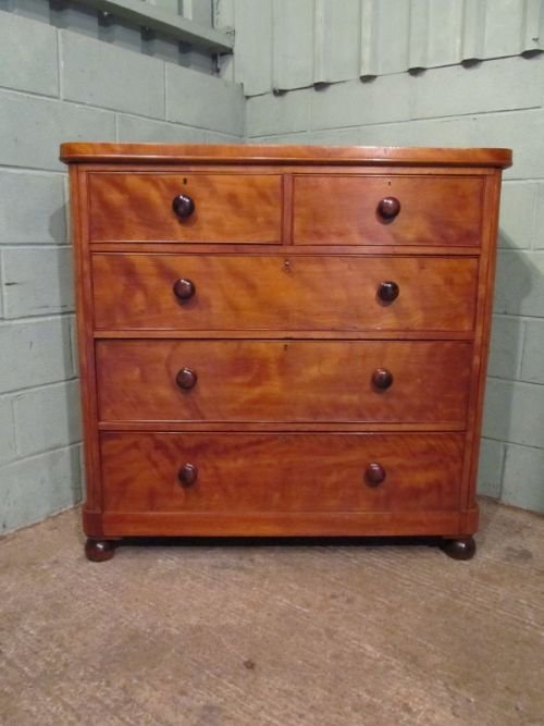 fig 1. ANTIQUE VICTORIAN SATINWOOD & MAHOGANY CHEST OF DRAWERS C1880 W6882/2.4