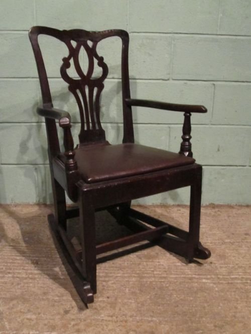 Antique Georgian Country Oak Rocking Chair C1780 W6781/2.4