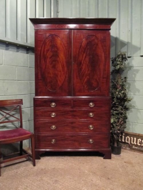 Antique Georgian Regency Mahogany Press Wardrobe C1800 W6886/2.4