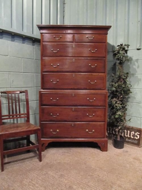Antique Georgian Country Oak Chest on Chest C1780 W6898/9.2