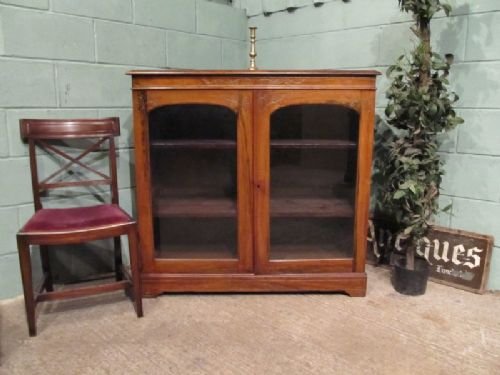 Antique Victorian Walnut Display Bookcase C1880 W6894/9.4