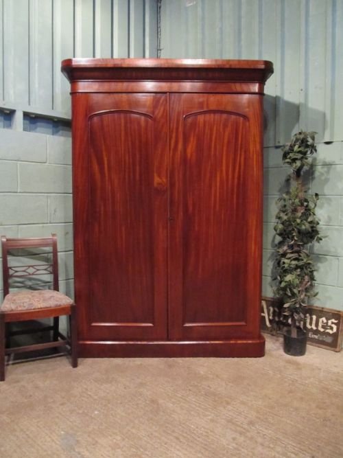 Antique Victorian Mahogany Double Wardrobe C1880 W6899/16.4