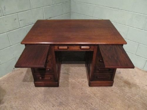 fig 1. ANTIQUE VICTORIAN OAK TWIN PEDASTAL DESK C1880 W6903/16.4