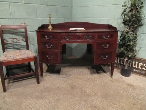 Antique Regency Mahogany Bow Front Desk C1800 W6107/8.11