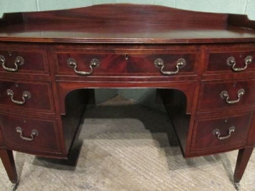 fig 1. ANTIQUE REGENCY MAHOGANY BOW FRONT DESK C1800 W6107/8.11