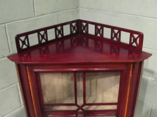 fig 2. ANTIQUE EDWARDIAN GLAZED MAHOGANY CORNER DISPLAY CABINET C1900 W6915/16.4