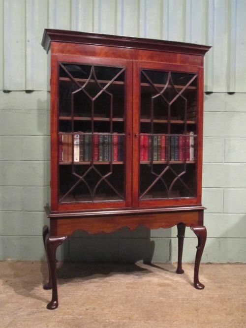 Antique Georgian Regency Mahogany Glazed Bookcase on Stand C1800 W6912/16.4