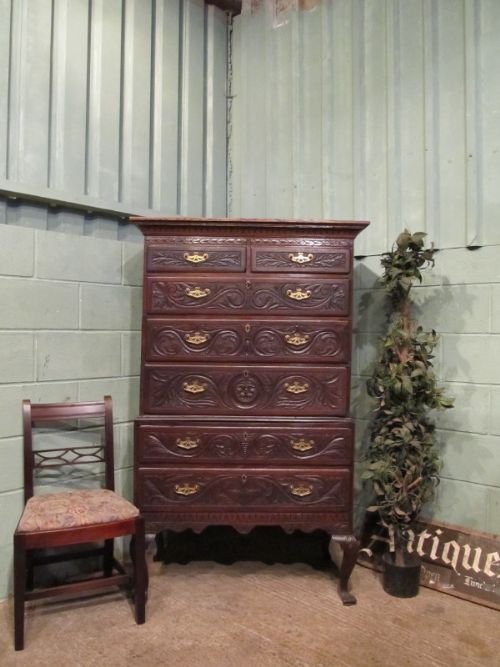 Antique Georgian Oak Chest on Chest C1780 W4064/1.11