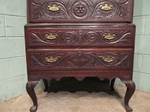 fig 2. ANTIQUE GEORGIAN OAK CHEST ON CHEST C1780 W4064/1.11
