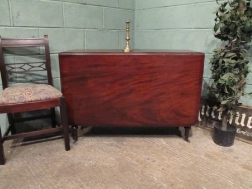 fig 1. ANTIQUE EARLY VICTORIAN MAHOGANY DROP LEAF DINING TABLE C1850 W6904/1.5