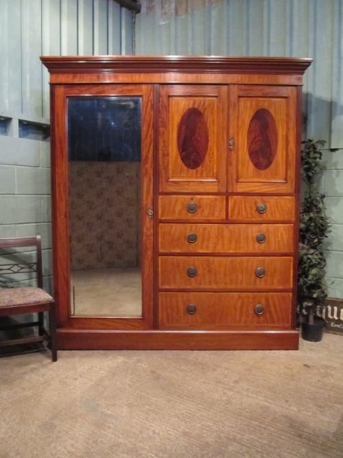 Antique Late Victorian Mahogany Wardrobe Compactum by James Schoolbred C1890 W6923/7.5