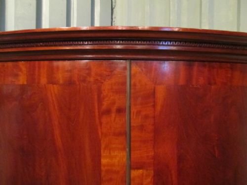 fig 1. ANTIQUE EDWARDIAN MAHOGANY BOW FRONT SINGLE WARDROBE C1900 W6924/7.5