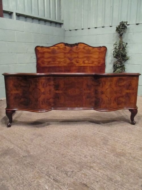 Antique Italian Burr Walnut King Size Bed C1910 W6928/7.5