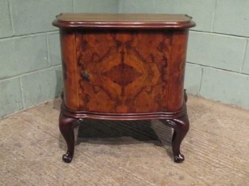 fig 1. ANTIQUE PAIR ITALIAN BURR WALNUT BEDSIDE CABINETS C1910 W6929/7.5