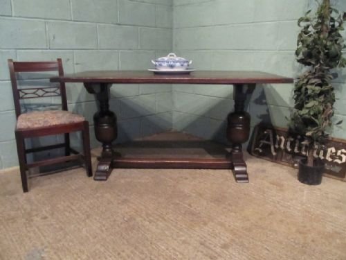 Antique Victorian Oak Refectory Dining Table C1880 W6925/7.5