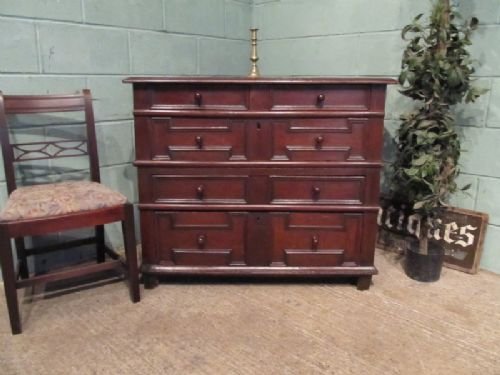 Antique 17th Century Geometric Oak Chest of Drawers C1680 W6922/7.5