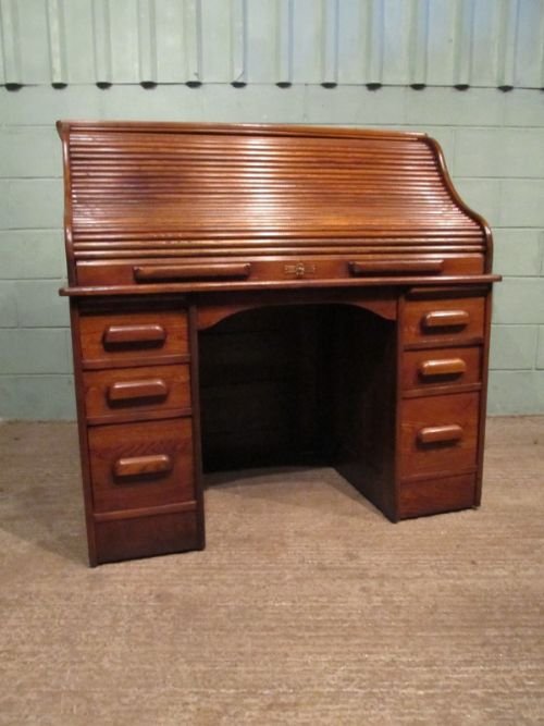 fig 1. ANTIQUE VICTORIAN OAK ROLL TOP DESK C1890 W6941/14.5
