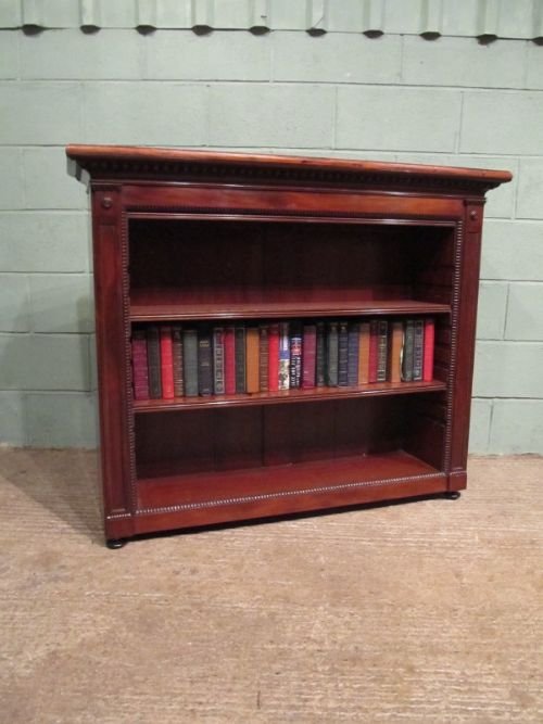 fig 1. ANTIQUE WILLIAM 1V MAHOGANY OPEN BOOKCASE C1830 W6920/14.5