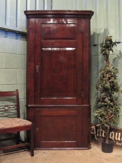 Antique Georgian Oak Full Height Corner Cabinet Cupboard C1780 W6943/14.5