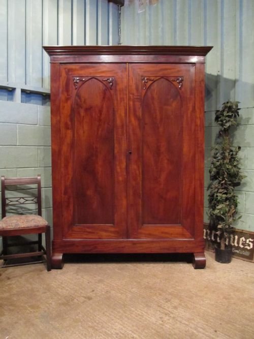 Antique French 19th Century Mahogany Wardrobe Armoire C1850 W6944/14.5