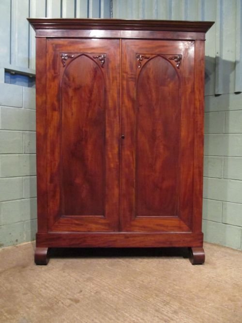 fig 1. ANTIQUE FRENCH 19TH CENTURY MAHOGANY WARDROBE ARMOIRE C1850 W6944/14.5
