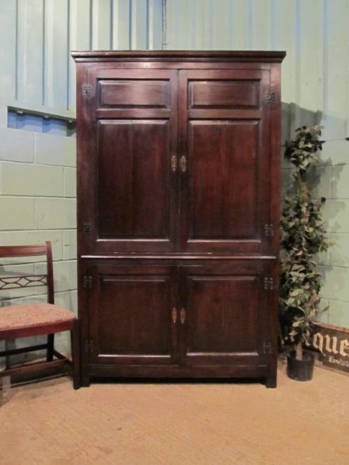 Antique Early Georgian Country Oak Press Cupboard C1760 W6934/14.5