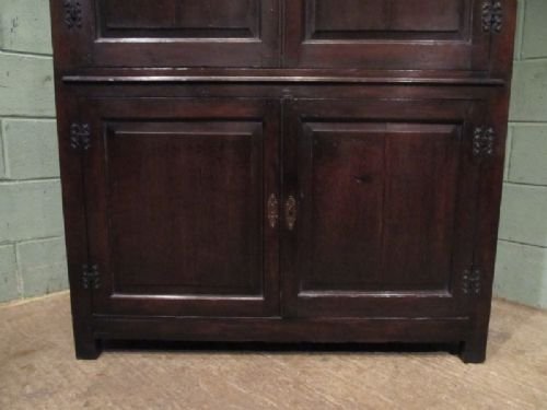 fig 1. ANTIQUE EARLY GEORGIAN COUNTRY OAK PRESS CUPBOARD C1760 W6934/14.5