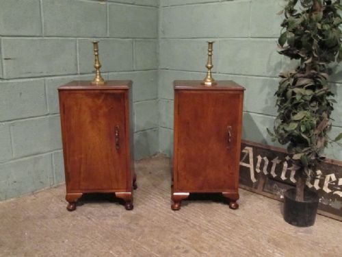 Antique Pair Walnut Bedside Cabinets C1920 W6946/21.5