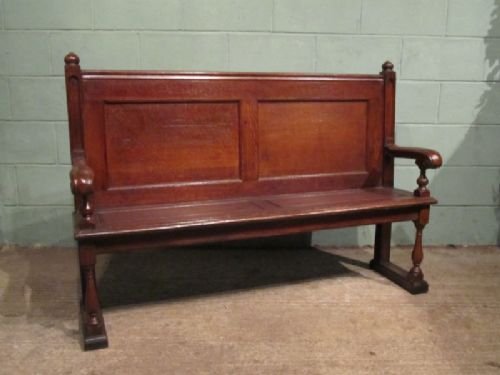 Antique Victorian Oak Settle Bench C1880 W6893a/9.4