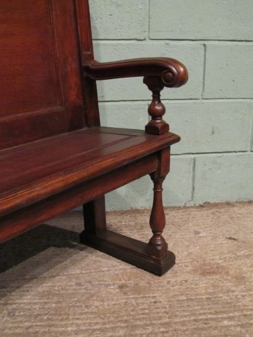 fig 2. ANTIQUE VICTORIAN OAK SETTLE BENCH C1880 W6893A/9.4