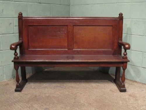 Antique Victorian Oak Settle Bench C1880 W6893/9.4