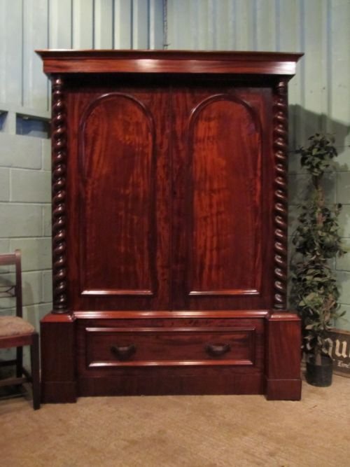 Antique Victorian Mahogany Double Wardrobe C1860 W6954/28.5