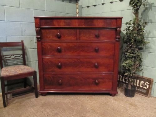 Antique Victorian Mahogany Scotch Chest of Drawers C1860 W6959/28.5