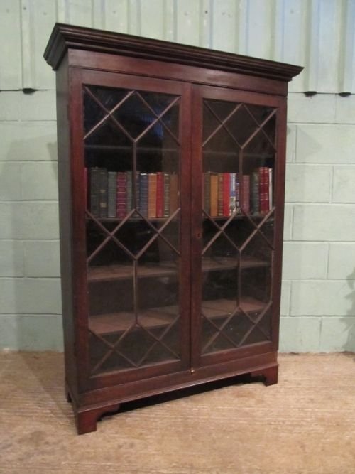 Antique Georgian Oak Astragal Glazed Bookcase C1780 W6961/28.5
