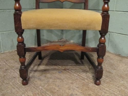 fig 2. ANTIQUE SET EIGHT LATE VICTORIAN OAK & VELVET DINING CHAIRS C1890 W6957/28.5
