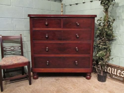 Antique Victorian Mahogany Chest of Drawers C1860 W6953/30.5