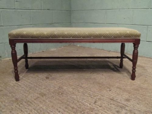 fig 1. ANTIQUE EDWARDIAN WALNUT DUET PIANO HALL STOOL C1900 W6969/11.6
