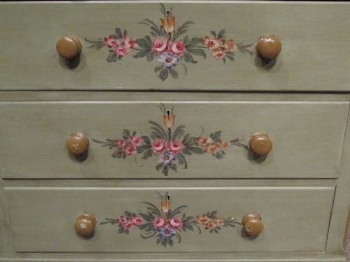 fig 2. ANTIQUE 19TH CENT VENETIAN PAINTED PINE CHEST OF DRAWERS C1880 W6974/11.6
