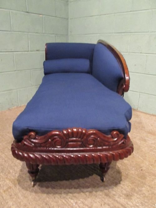 Antique William 1v Mahoagny Chaise Longue Sofa C1830 W6977/11.6