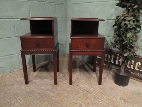 Antique Pair Edwardian Mahogany Bedside Cabinets C1900 W6971/11.6
