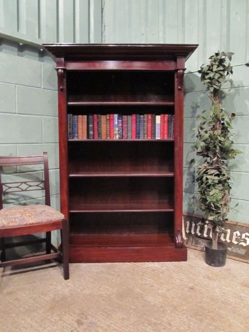 Antique Victorian Mahoagny Tall Open Bookcase C1880 W6975/11.6