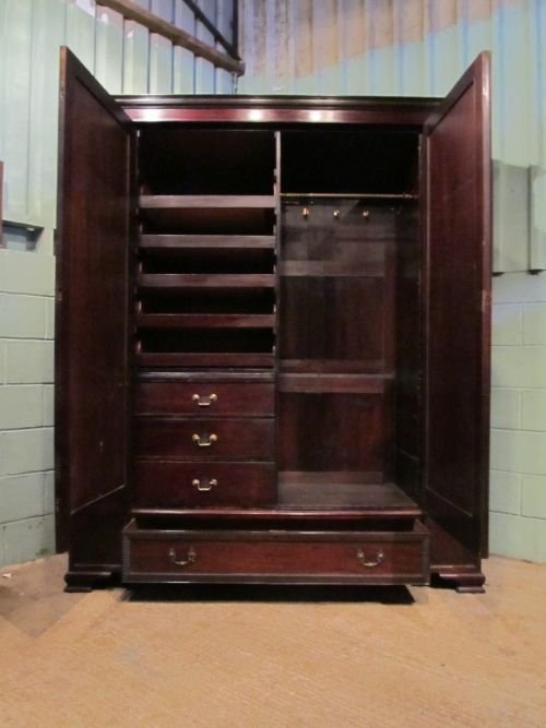 fig 1. Antique Edwardian Large Mahogany Wardrobe Compactum c1900 w6944/18.6