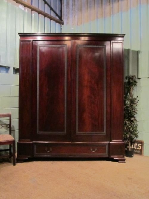 Antique Edwardian Large Mahogany Wardrobe Compactum C1900 W6944/18.6
