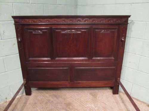 fig 1. Antique Victorian Carved Oak Double Bed c1880 w6995/18.6