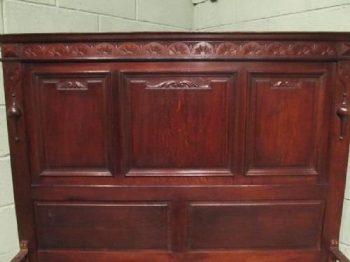 fig 2. Antique Victorian Carved Oak Double Bed c1880 w6995/18.6