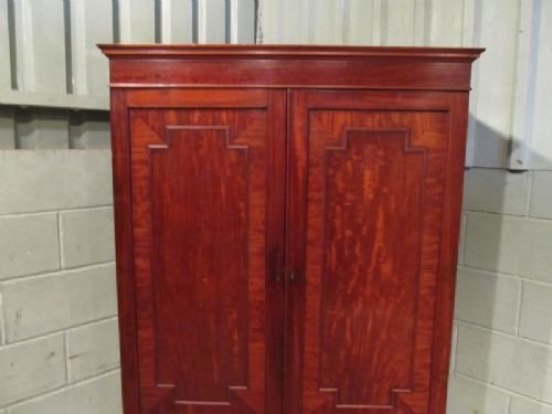 fig 1. Antique Regency Mahogany Small Clothes Press Wardrobe c1820 w6996/18.6