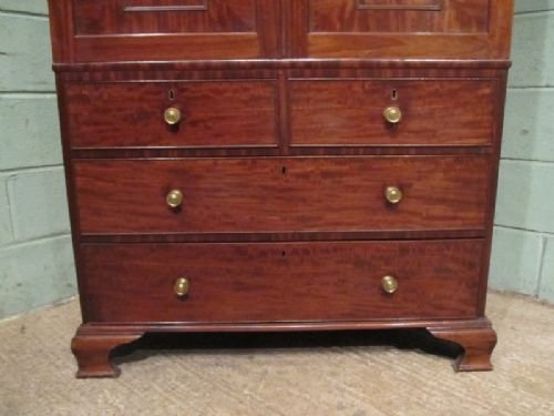 fig 2. Antique Regency Mahogany Small Clothes Press Wardrobe c1820 w6996/18.6