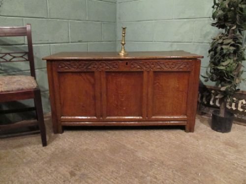 Antique Georgian Medium Oak Coffer Box C1720 W6983/18.6