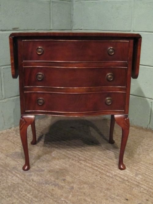 fig 1. Antique Mahogany Small Serpentine Chest of drawers c1920 w6991/25.6